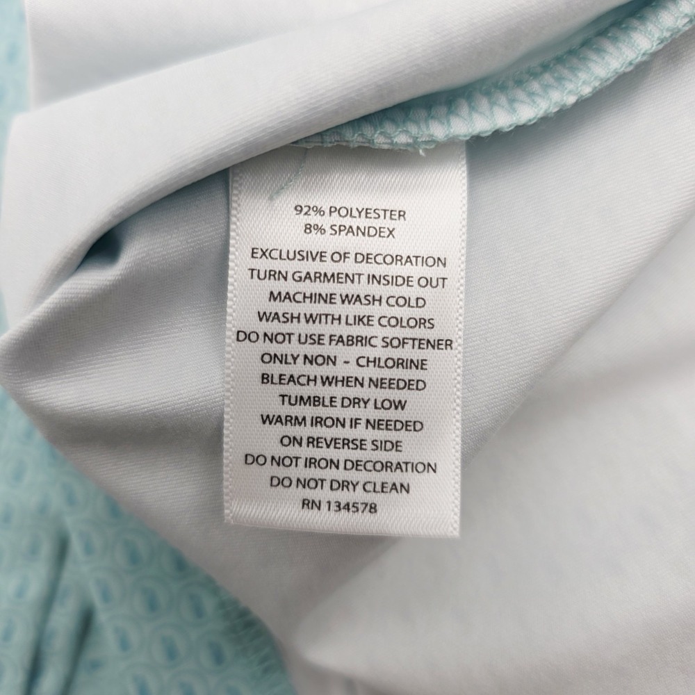 Vineyard Vines Performance Men's XXL Golf Shirt‎ Polo Micro Whale AOP Aqua NWT - Picture 10 of 11